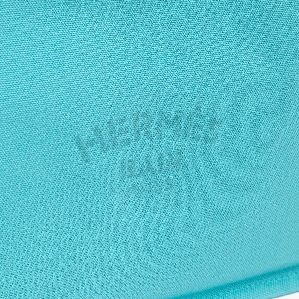Hermes Flat Yachting GM Blue Logo Toile Pouch - Picture 6 of 11